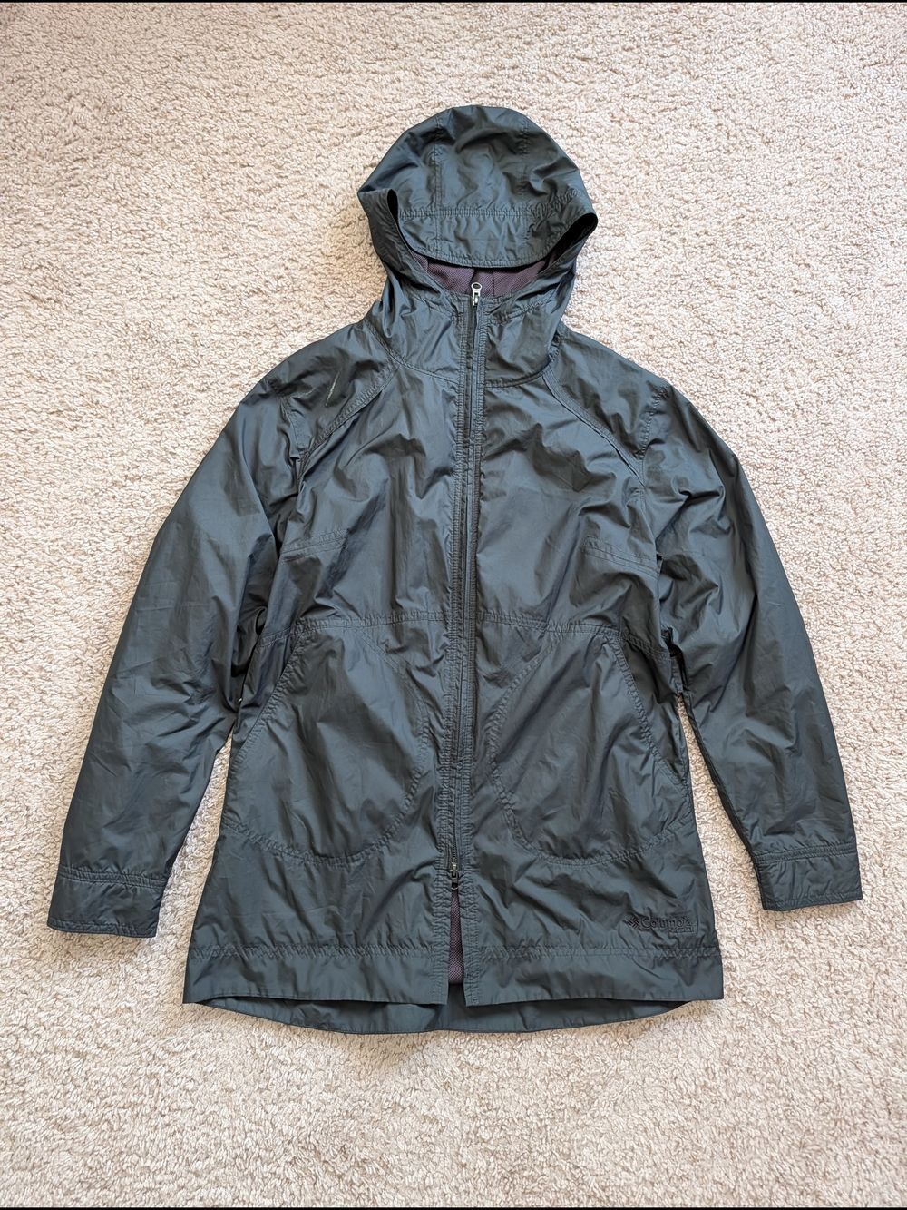 Columbia Womens Black XCO Packable Adjustable Waist Windbreaker Jacket Medium